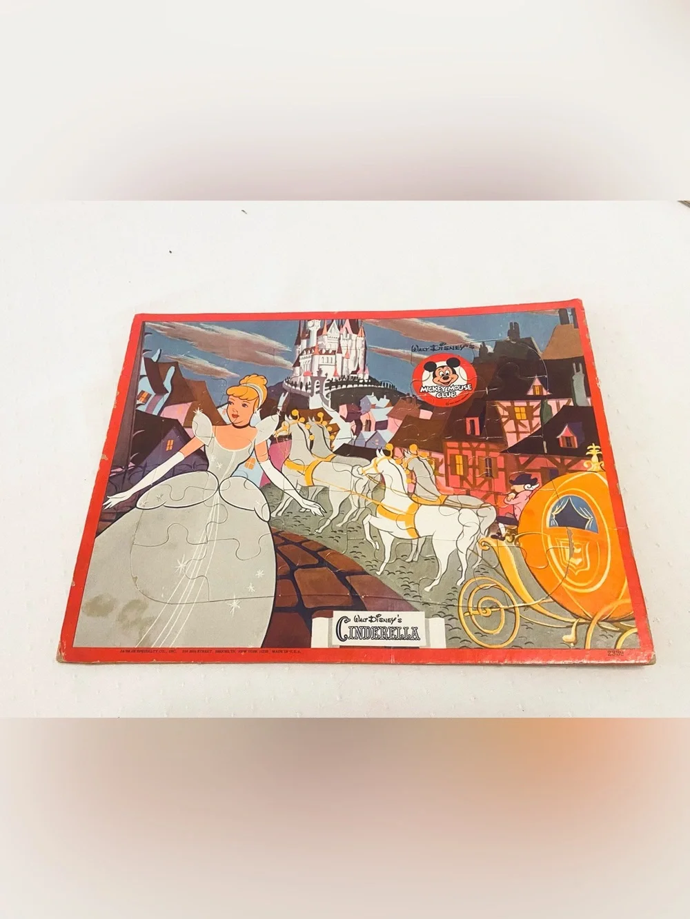 Vintage Walt Disney Cinderella 12x10 Puzzle.  Signs of Age.